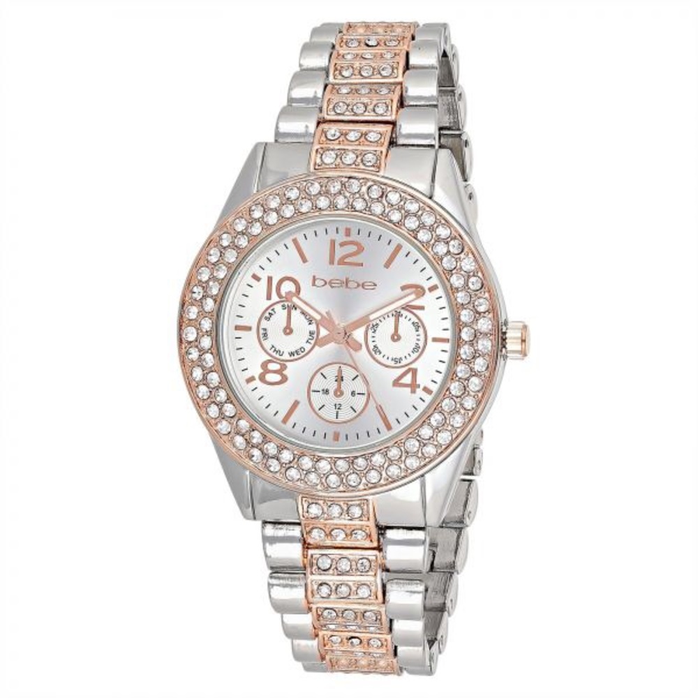 Bebe silver and rose gold watch